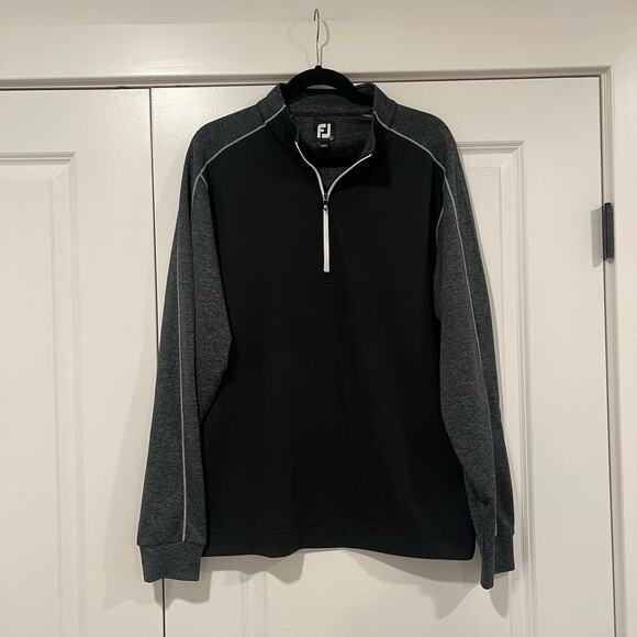 Footjoy Men's Grey and Black Pullover Quarter Zip Size Large - Picture 1 of 8